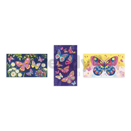 Midi kreatívna sada Farebný piesok s trblietkami Motýle Fluorescent Sands Butterflies Atelier Janod 3 obrázky od 6 rokov J07991