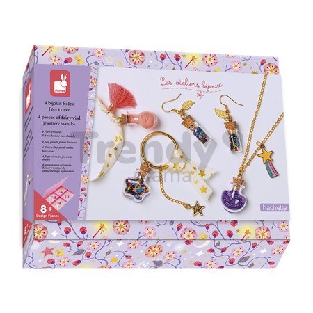 Sada na výrobu šperkov Víly Fairy Vial Jewellery Atelier Janod na výrobu 4 kusov šperkov od 8 rokov J07994