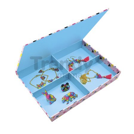 Sada na výrobu šperkov Geometrix Shrink Plastic Jewels Atelier Janod na výrobu 7 kusov šperkov od 8 rokov J07996