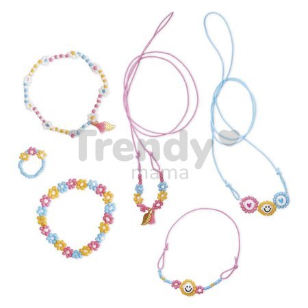 Sada na výrobu šperkov Kvety Beaded Flower Jewels Atelier Janod na výrobu 6 kusov šperkov od 6 rokov J07998