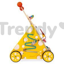 Drevené multifunkčné chodítko Mačka Multi-activities Cat Baby Walker Janod výškovo nastaviteľná rúčka od 12 mes J08005
