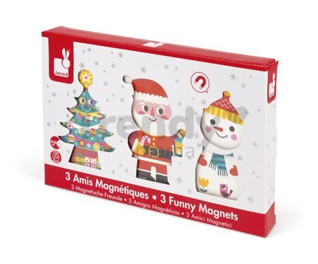 Drevené magnetické figúrky Mikuláš a jeho priatelia Funny Magnets Janod v darčekovom balení 3 ks od 18 mes