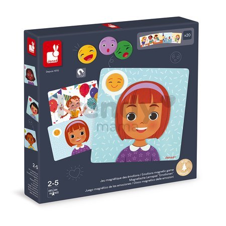 Magnetická hra Emócie a pocity Emotions Magnetic Game Janod s predlohami 27 magnetiek od 24 mes J08038