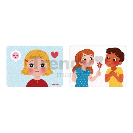 Magnetická hra Emócie a pocity Emotions Magnetic Game Janod s predlohami 27 magnetiek od 24 mes J08038