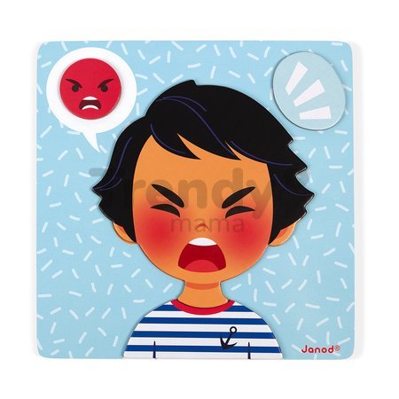 Magnetická hra Emócie a pocity Emotions Magnetic Game Janod s predlohami 27 magnetiek od 24 mes J08038