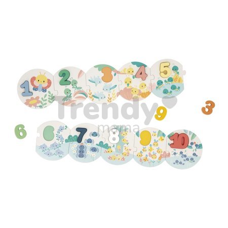 Drevené vkladacie puzzle Čísla Pure My First Numbers Puzzle Janod 10 dielov od 24 mes J08042
