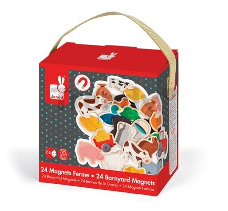 Drevené magnetky Farm Magnets Janod od 24 mes