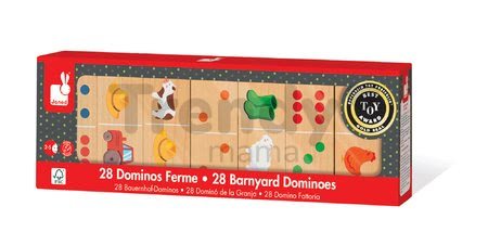 Drevené domino Barnyards Dominoes Janod 28 dielov od 24 mes