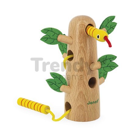 Drevená prevliekačka Had a strom Tropical Lace-Up Tree Tropik Janod od 18 mes J08265