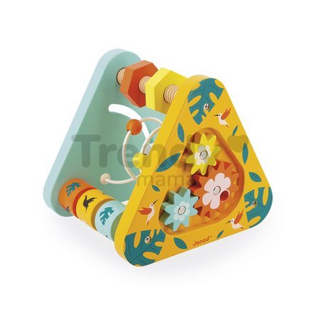 Drevený didaktický trojuholník Multi-activity Triangle Tropic Janod multifunkčný od 12 mes J08268