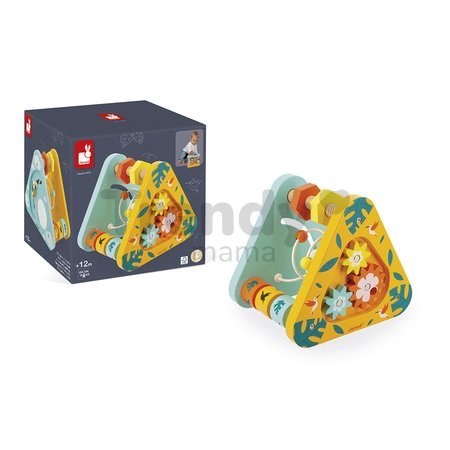 Drevený didaktický trojuholník Multi-activity Triangle Tropic Janod multifunkčný od 12 mes J08268