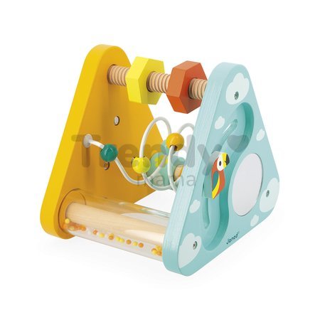 Drevený didaktický trojuholník Multi-activity Triangle Tropic Janod multifunkčný od 12 mes J08268
