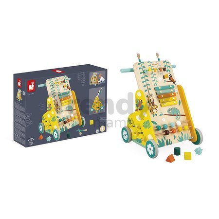 Drevené multifunkčné chodítko Multi-activity Trolley Tropik Janod od 12 mes J08269