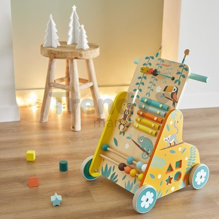 Drevené multifunkčné chodítko Multi-activity Trolley Tropik Janod od 12 mes J08269