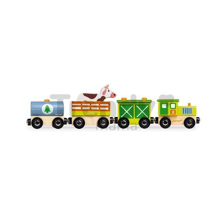 Drevený vláčik Farma Story Farm Train Janod 5 dielov od 24 mes J08578
