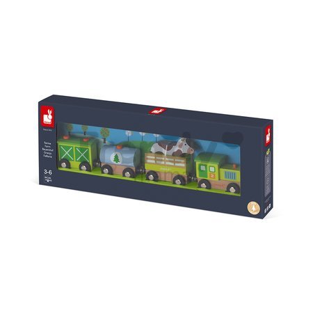 Drevený vláčik Farma Story Farm Train Janod 5 dielov od 24 mes J08578
