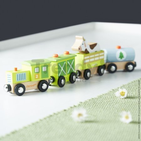 Drevený vláčik Farma Story Farm Train Janod 5 dielov od 24 mes J08578