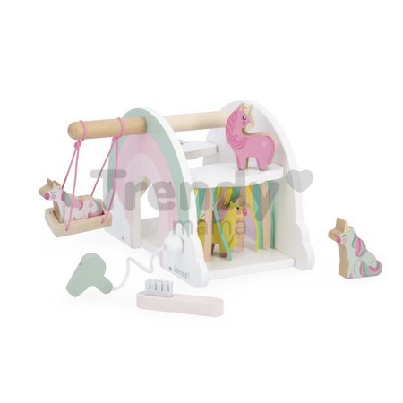 Drevený domček pre jednorožce Unicorn House Janod 5 doplnkov J08591