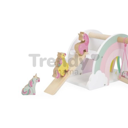 Drevený domček pre jednorožce Unicorn House Janod 5 doplnkov J08591