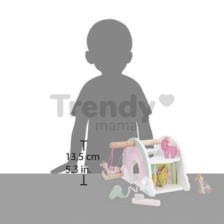 Drevený domček pre jednorožce Unicorn House Janod 5 doplnkov J08591