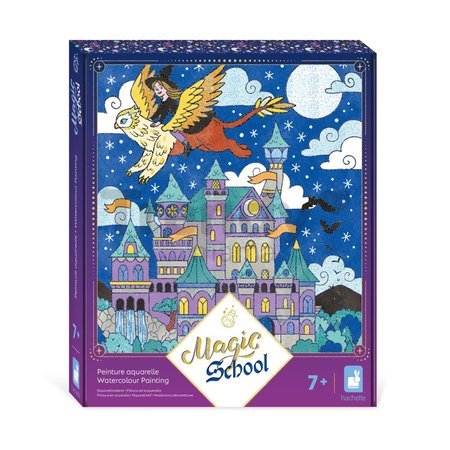 Maxi kreatívna sada Maľovanie vodovými farbami Magická škola Watercolour Painting Magic School Janod 4 obrázky od 7 rokov J09108
