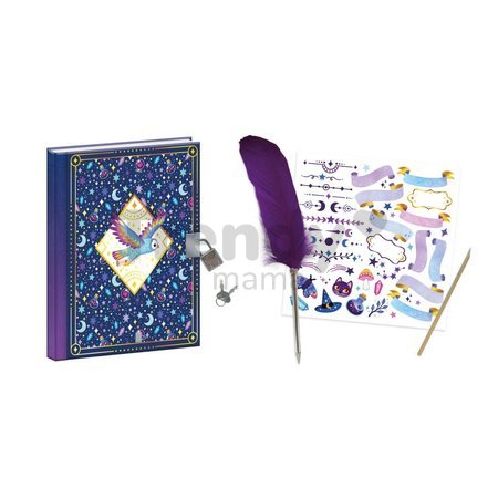 Tajný zápisník so zámkom Magická škola Secret Grimoire Magic School Janod s perom 96 strán od 7 rokov J09110
