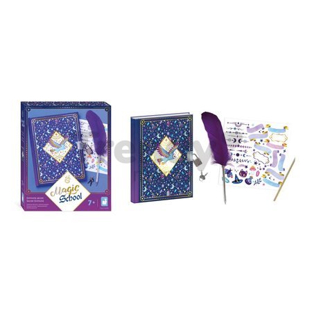Tajný zápisník so zámkom Magická škola Secret Grimoire Magic School Janod s perom 96 strán od 7 rokov J09110