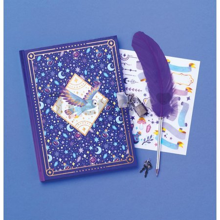 Tajný zápisník so zámkom Magická škola Secret Grimoire Magic School Janod s perom 96 strán od 7 rokov J09110
