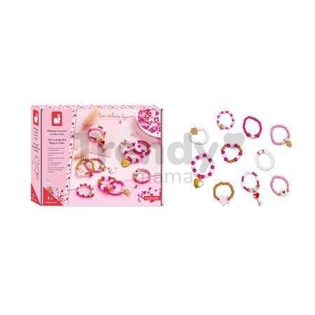 Sada na výrobu šperkov Perlové prstene Lovely Beaded Rings Atelier Janod na výrobu 10 kusov šperkov od 7 rokov J09125