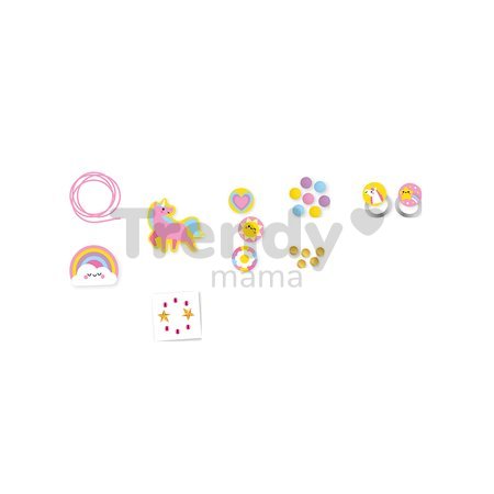 Sada na výrobu šperkov Drevené korálky Dúhová krajina Wooden Jewellery Rainbow Land Atelier Janod na výrobu 4 kusov šperkov od 4 rokov J09129
