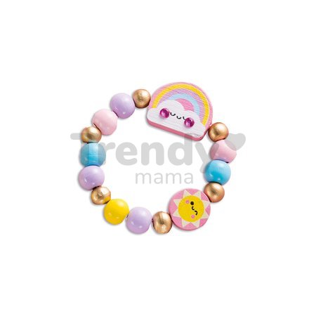 Sada na výrobu šperkov Drevené korálky Dúhová krajina Wooden Jewellery Rainbow Land Atelier Janod na výrobu 4 kusov šperkov od 4 rokov J09129