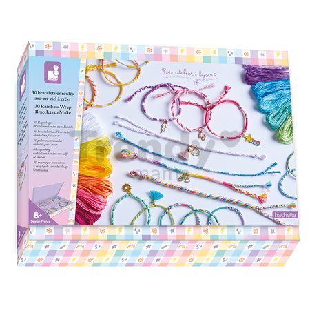 Sada na výrobu šperkov Dúhové náramky Rainbow Wrap Bracelets to Make Atelier Janod na výrobu 30 kusov šperkov od 8 rokov J09134