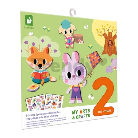 Mini kreatívna sada Prelepovateľné samolepky Zvieratká Repositionable Thick Stickers My Arts & Crafts Atelier Janod 22 nálepiek od 24 mes J09144