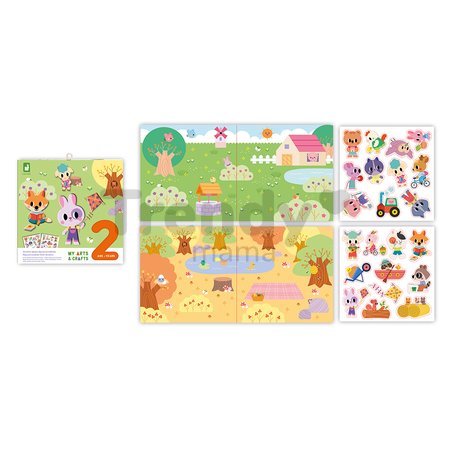 Mini kreatívna sada Prelepovateľné samolepky Zvieratká Repositionable Thick Stickers My Arts & Crafts Atelier Janod 22 nálepiek od 24 mes J09144