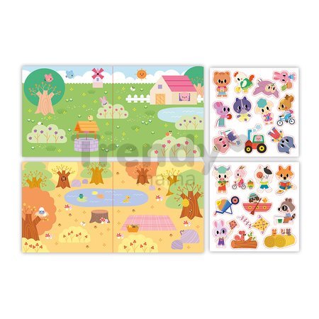 Mini kreatívna sada Prelepovateľné samolepky Zvieratká Repositionable Thick Stickers My Arts & Crafts Atelier Janod 22 nálepiek od 24 mes J09144