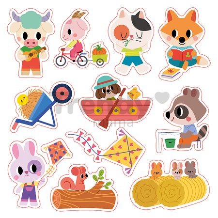 Mini kreatívna sada Prelepovateľné samolepky Zvieratká Repositionable Thick Stickers My Arts & Crafts Atelier Janod 22 nálepiek od 24 mes J09144