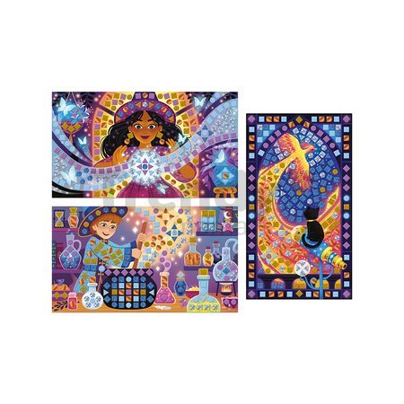 Midi kreatívna sada Mozaika Magická škola Mosaics Magic School Atelier Janod 3 obrázky od 7 rokov J09150