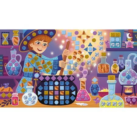Midi kreatívna sada Mozaika Magická škola Mosaics Magic School Atelier Janod 3 obrázky od 7 rokov J09150