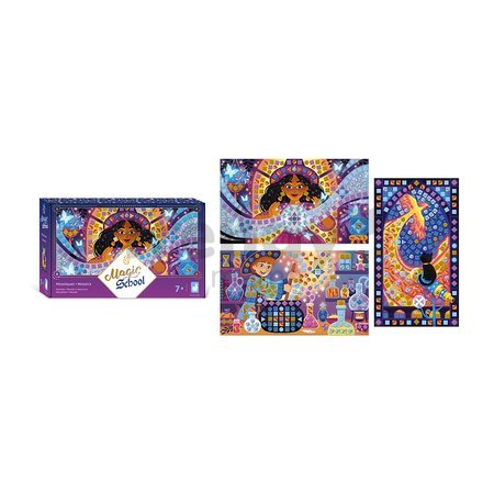 Midi kreatívna sada Mozaika Magická škola Mosaics Magic School Atelier Janod 3 obrázky od 7 rokov J09150