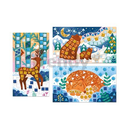 Midi kreatívna sada Mozaika Zázračná zima Mosaics Beautiful Winter Atelier Janod 3 obrázky od 5 rokov J09151