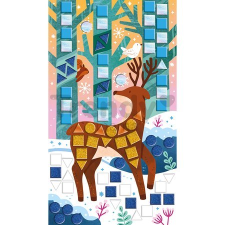 Midi kreatívna sada Mozaika Zázračná zima Mosaics Beautiful Winter Atelier Janod 3 obrázky od 5 rokov J09151
