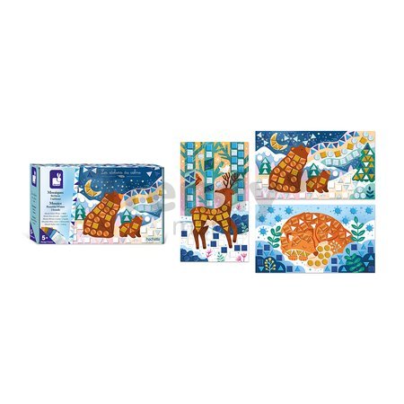 Midi kreatívna sada Mozaika Zázračná zima Mosaics Beautiful Winter Atelier Janod 3 obrázky od 5 rokov J09151