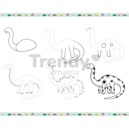 Kreatívna sada Kreslenie krok za krokom Dinosaury Fantasy Drawing Step by Step Janod 20 modelov od 6 rokov J09154