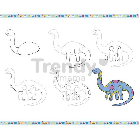 Kreatívna sada Kreslenie krok za krokom Drawings and Colourings with Glitter Markers Step by Step Janod s fixkami od 6 rokov J09157