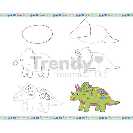 Kreatívna sada Kreslenie krok za krokom Drawings and Colourings with Glitter Markers Step by Step Janod s fixkami od 6 rokov J09157