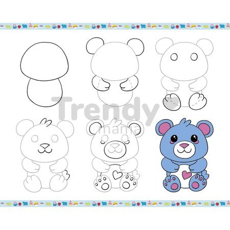 Kreatívna sada Kreslenie krok za krokom Drawings and Colourings with Glitter Markers Step by Step Janod s fixkami od 6 rokov J09157