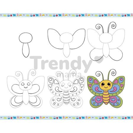 Kreatívna sada Kreslenie krok za krokom Drawings and Colourings with Glitter Markers Step by Step Janod s fixkami od 6 rokov J09157