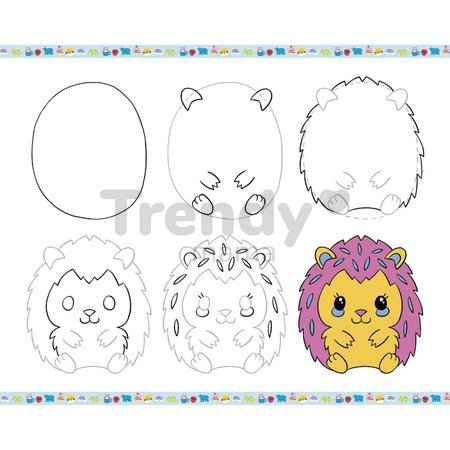 Kreatívna sada Kreslenie krok za krokom Drawings and Colourings with Glitter Markers Step by Step Janod s fixkami od 6 rokov J09157