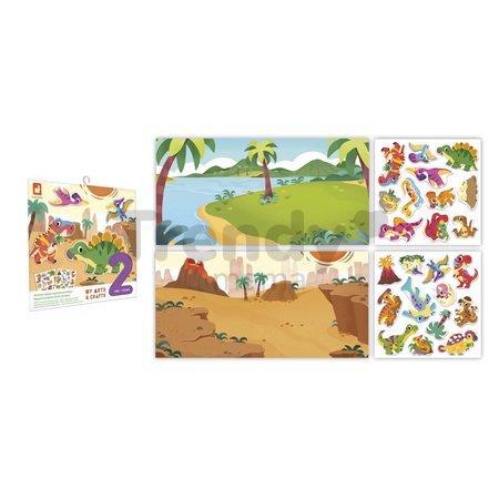 Maxi kreatívna sada Prelepovateľné samolepky Dinosaury Repositionable Thick Stickers My Arts & Crafts Atelier Janod 30 nálepiek od 24 mes J09158
