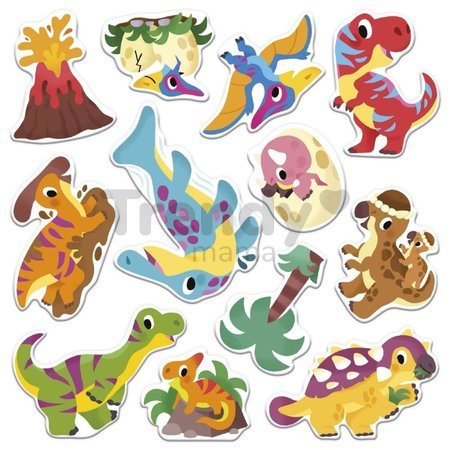 Maxi kreatívna sada Prelepovateľné samolepky Dinosaury Repositionable Thick Stickers My Arts & Crafts Atelier Janod 30 nálepiek od 24 mes J09158